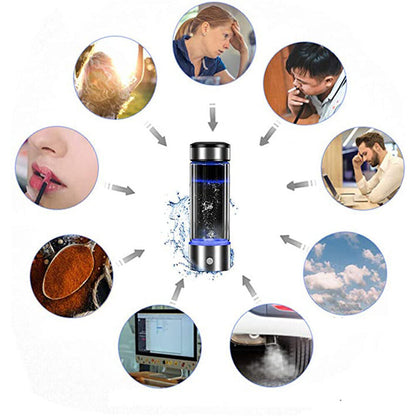 420ML Hydrogen-Rich Generator Alkaline Water Ionizer Bottle Cup Portable Maker