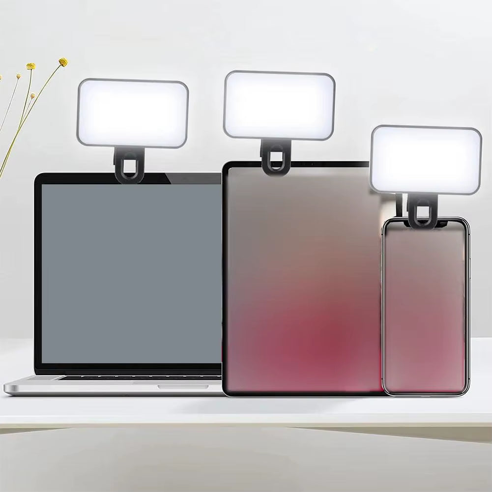 Pocket LED Selfie Light for Iphone Samsung Ipad Mobile Phone Laptop Clip Flash Fill Video Photo Ringlight Photography Lamp