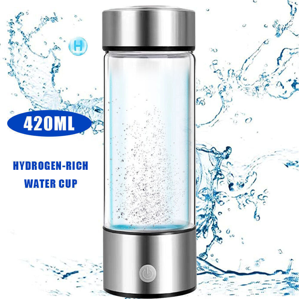 420ML Hydrogen-Rich Generator Alkaline Water Ionizer Bottle Cup Portable Maker