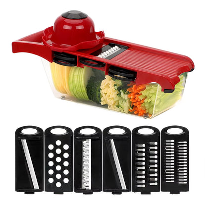 HILIFE Kitchen Gadget Multi-Function 6 Blades Slicer Vegetable Mandoline Slicer Cooking Tool Sets Fruit Cutter Grater