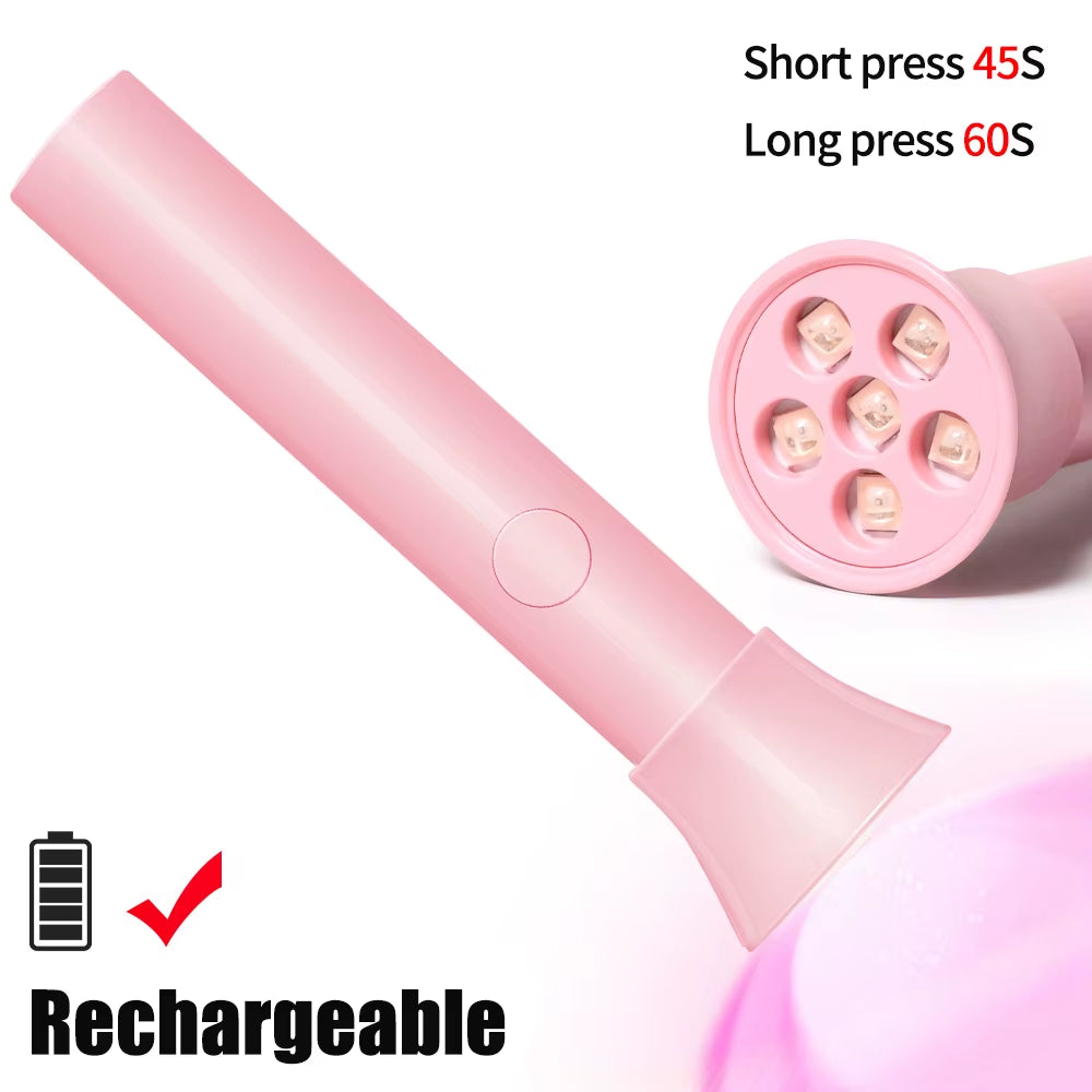 YIKOOLIN Handheld UV Light for Gel Nails Mini UV Light for Gel Nails Cordless Rechargeable Mini Nail Lamp for Fast Curing Gel