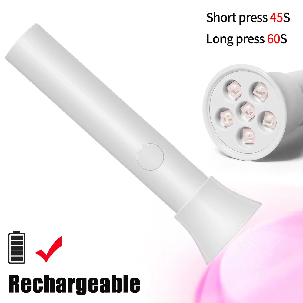 YIKOOLIN Handheld UV Light for Gel Nails Mini UV Light for Gel Nails Cordless Rechargeable Mini Nail Lamp for Fast Curing Gel