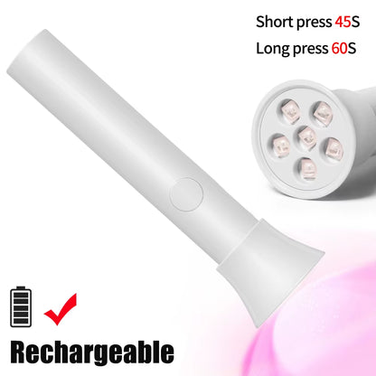 YIKOOLIN Handheld UV Light for Gel Nails Mini UV Light for Gel Nails Cordless Rechargeable Mini Nail Lamp for Fast Curing Gel