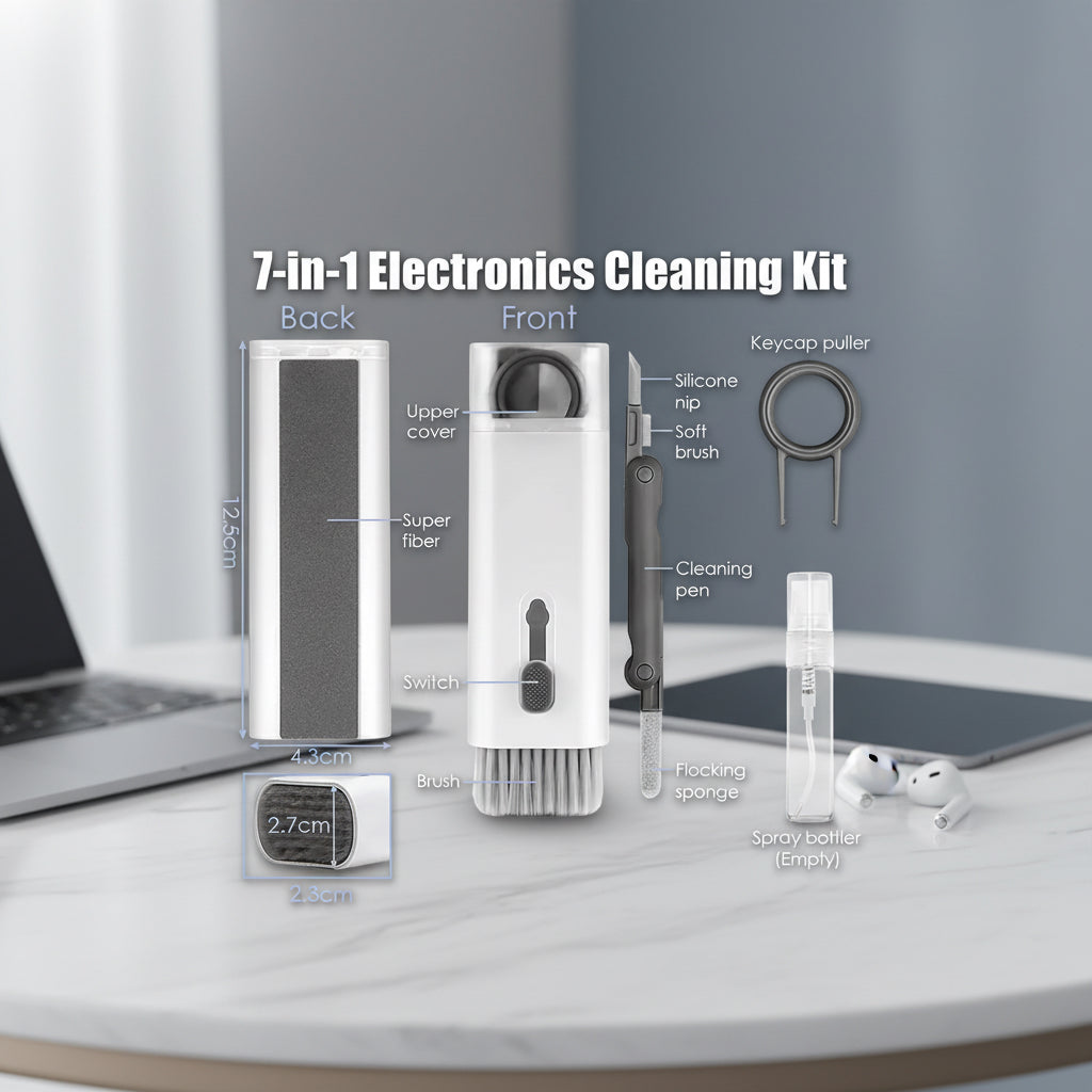 7-In-1 Computer Keyboard Cleaner Brush Kit Earphone Cleaning Pen for Headset Keyboard Cleaning Tools Cleaner Keycap Puller Kit