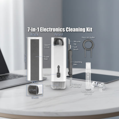 7-In-1 Computer Keyboard Cleaner Brush Kit Earphone Cleaning Pen for Headset Keyboard Cleaning Tools Cleaner Keycap Puller Kit
