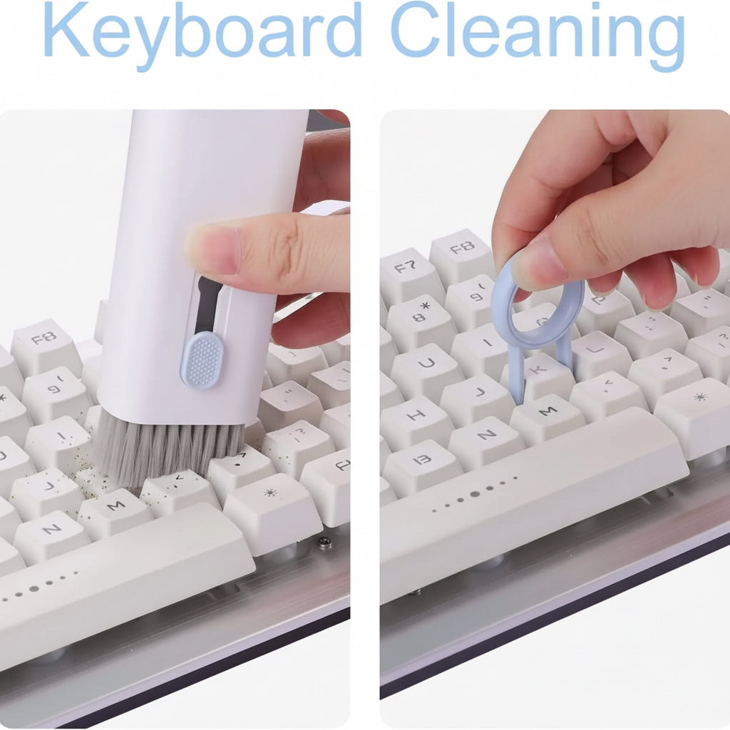 7-In-1 Computer Keyboard Cleaner Brush Kit Earphone Cleaning Pen for Headset Keyboard Cleaning Tools Cleaner Keycap Puller Kit