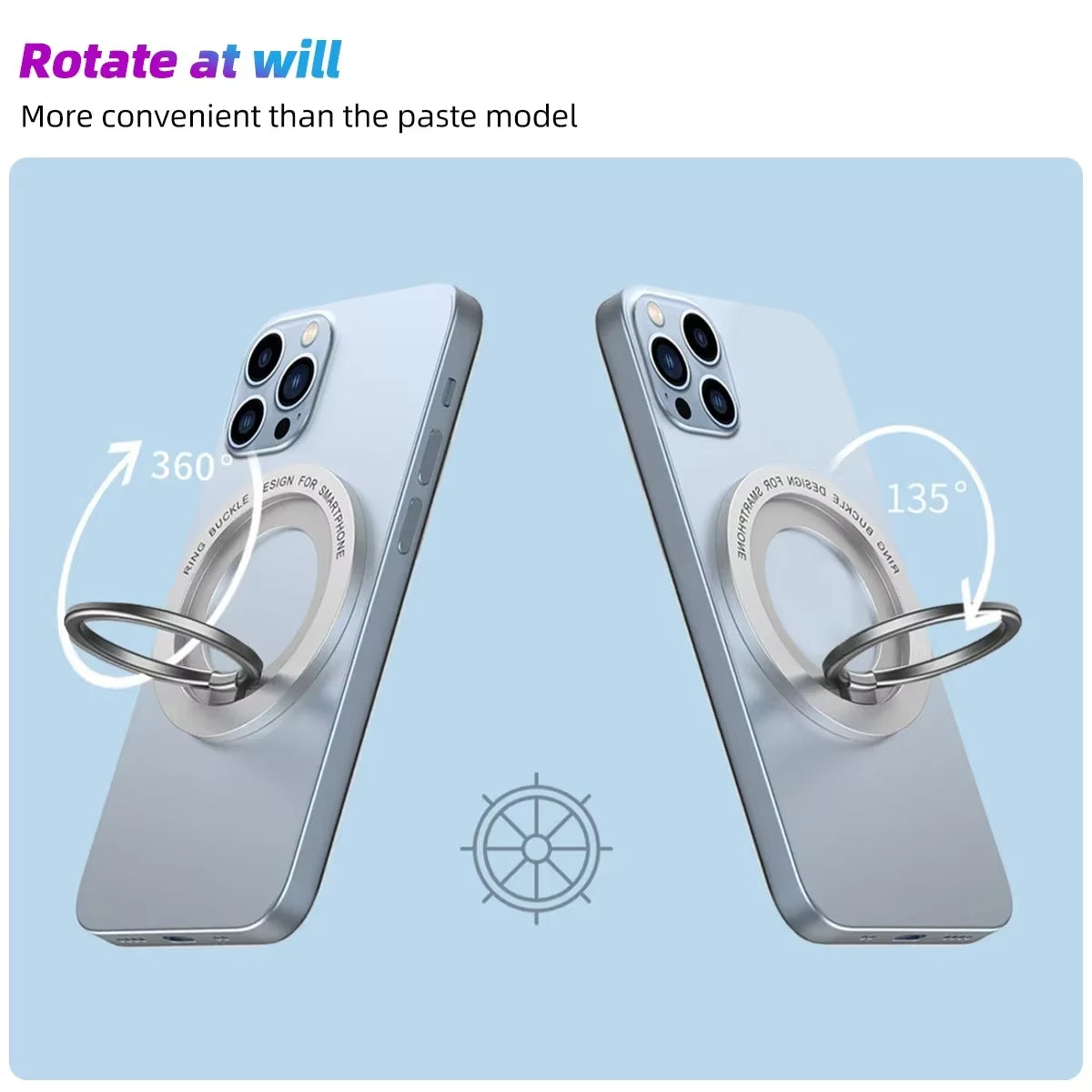 Magnetic for Magsafe Phone Holder Stand Mini Magnet Finger Ring Socket Cellphone Bracket for Iphone 16 15 14 13 12Pro/Max