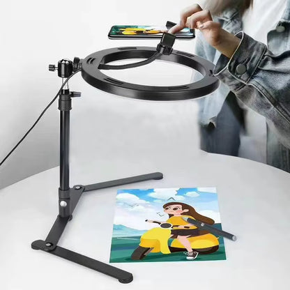 26CM Photography Lighting Vlog Youtube Fill Ring Light Lamp Live COOK Phone Ringlight Tripod Stand Photo Led Selfie Remote