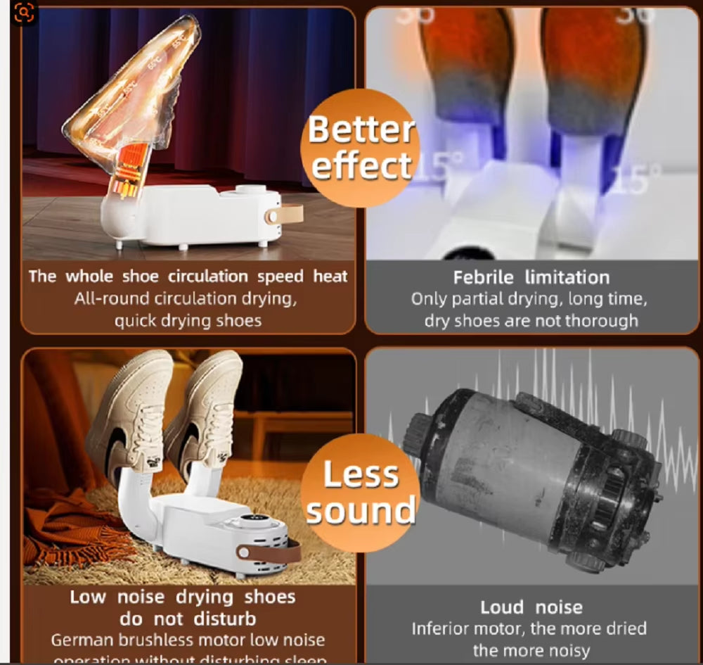 Intelligent Shoe Dryer Quick Drying Deodorizing Sterilizing Adjustable Timer Household Shoe Warmer and Heater