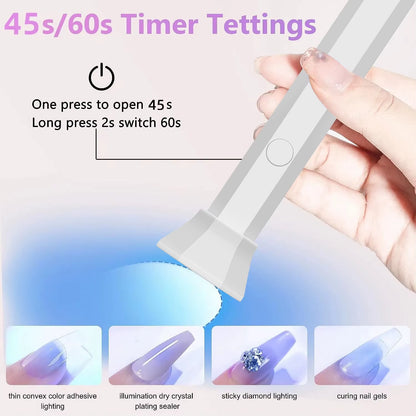 YIKOOLIN Handheld UV Light for Gel Nails Mini UV Light for Gel Nails Cordless Rechargeable Mini Nail Lamp for Fast Curing Gel