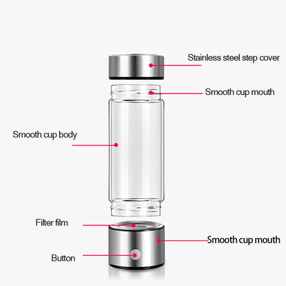420ML Hydrogen-Rich Generator Alkaline Water Ionizer Bottle Cup Portable Maker