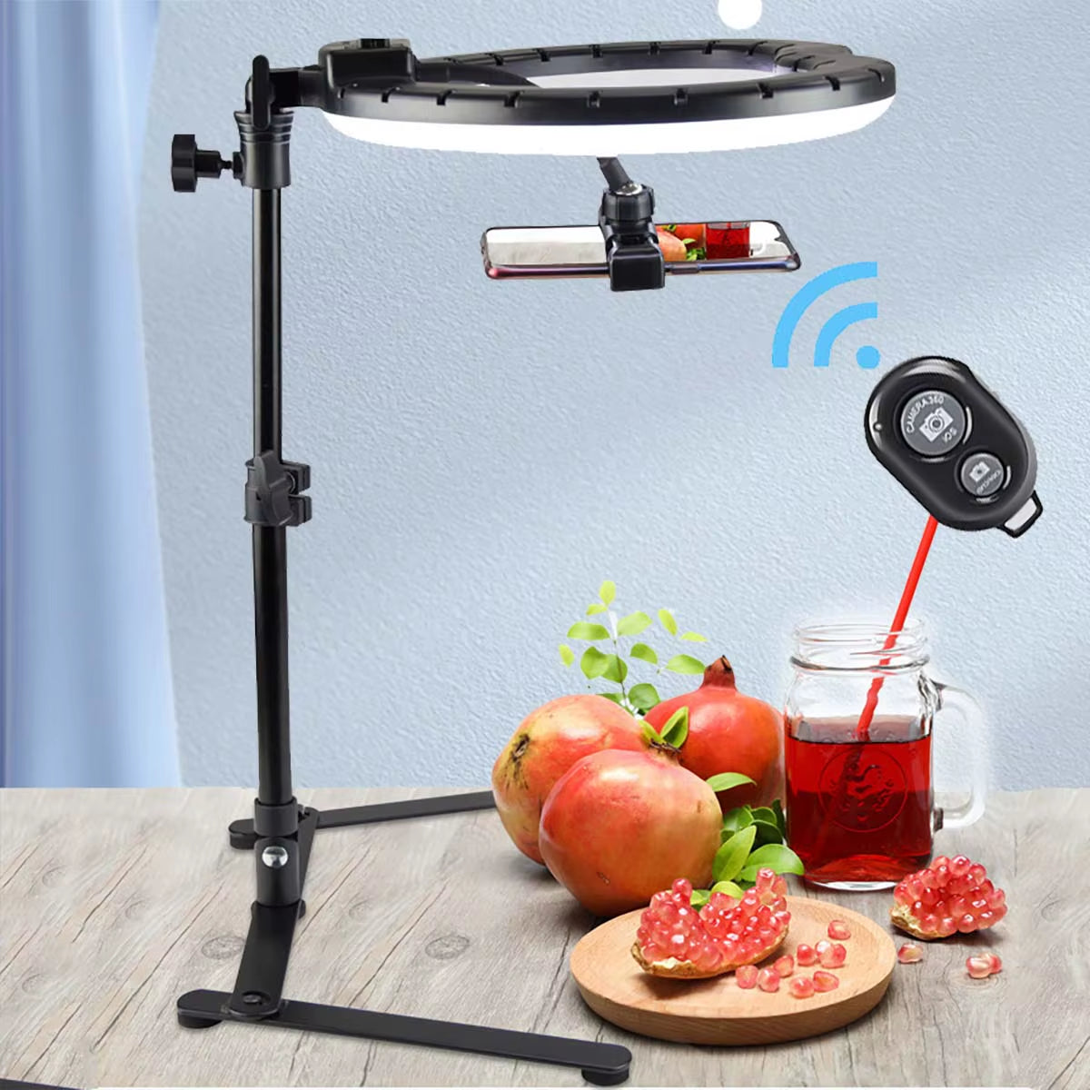 26CM Photography Lighting Vlog Youtube Fill Ring Light Lamp Live COOK Phone Ringlight Tripod Stand Photo Led Selfie Remote