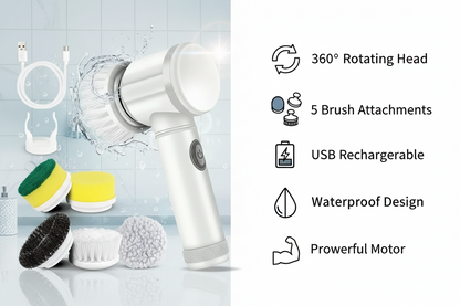 5 in 1 Cordless Spin Scrubber - Brush Heads