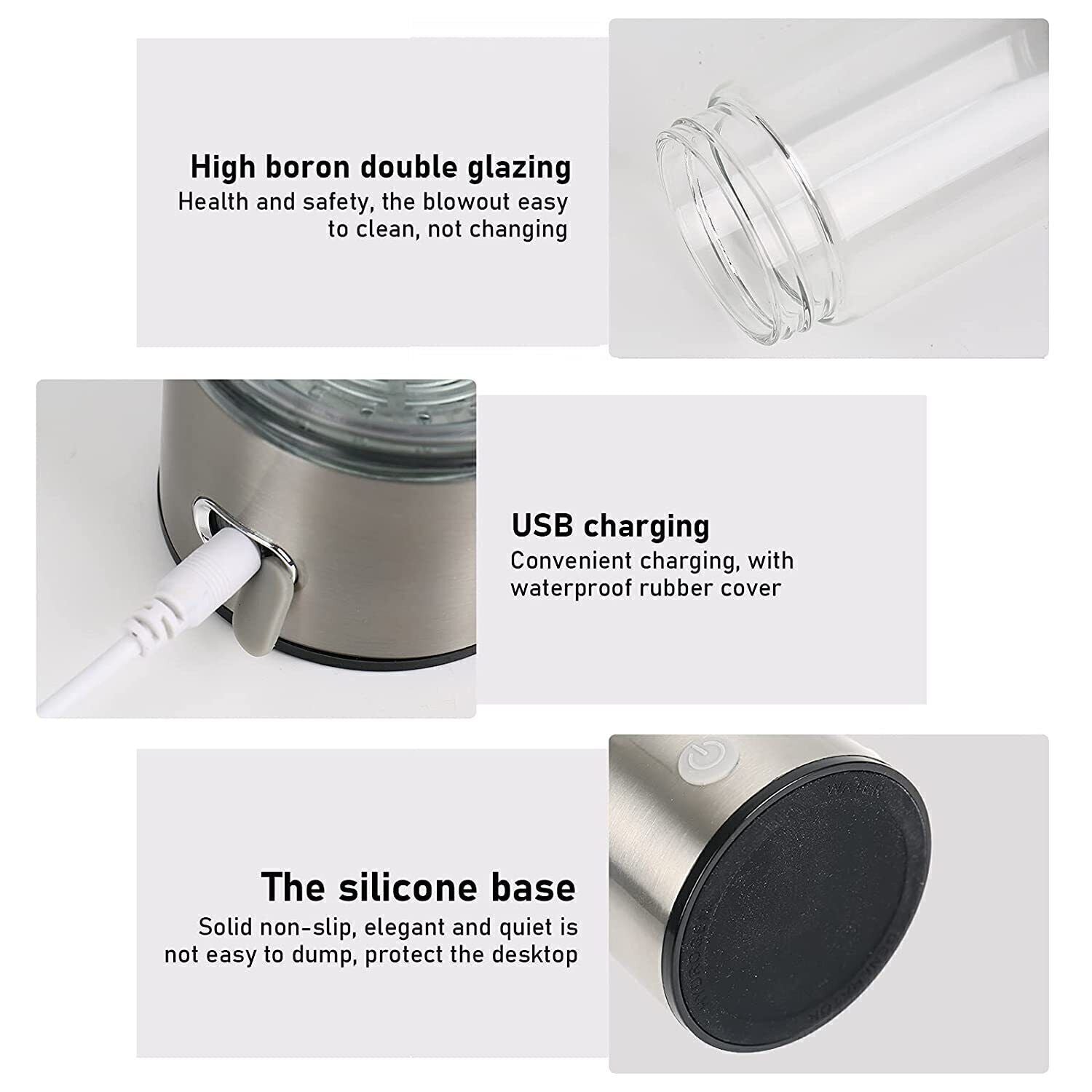 420ML Hydrogen-Rich Generator Alkaline Water Ionizer Bottle Cup Portable Maker