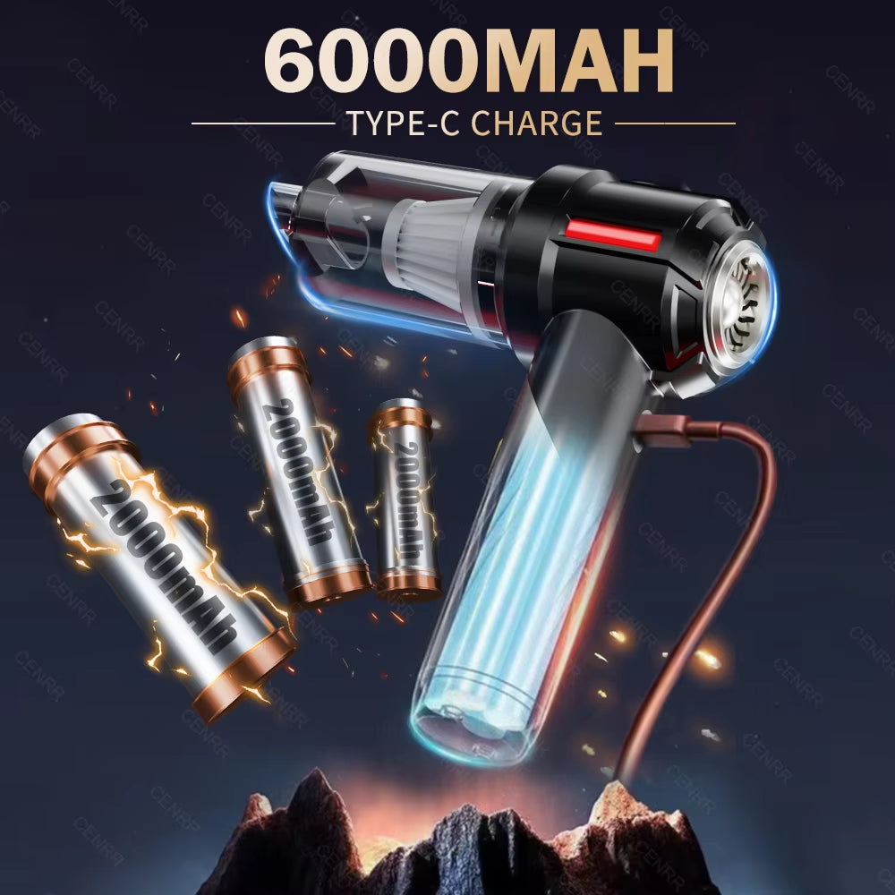 998000PA Car Vacuum Cleaner Strong Suction Powerful Handheld Wireless Vacuum Cleaner Mini Blower for Home Appliance