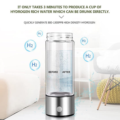 420ML Hydrogen-Rich Generator Alkaline Water Ionizer Bottle Cup Portable Maker