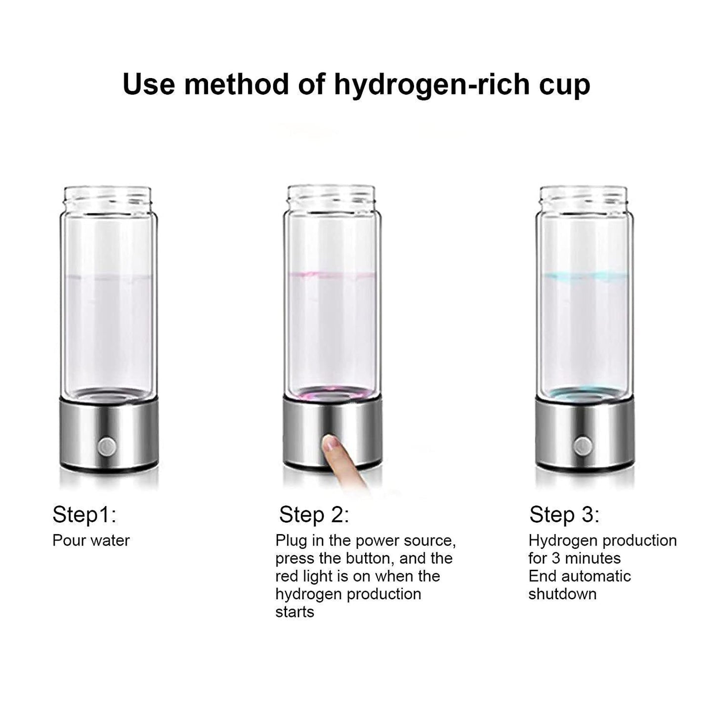 420ML Hydrogen-Rich Generator Alkaline Water Ionizer Bottle Cup Portable Maker