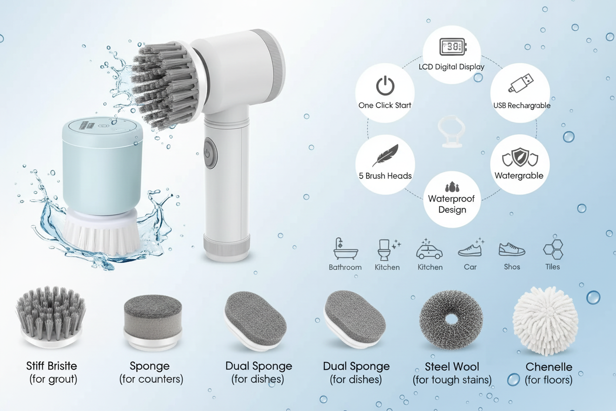 Feature Infographic - 5 Brush Heads
