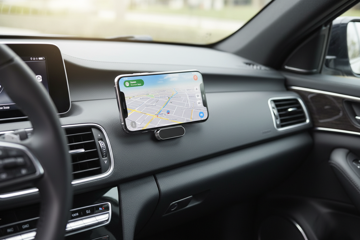 Flat Magnetic Strip on Car Dashboard
