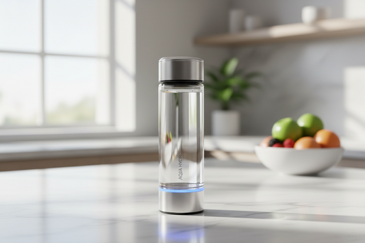 Hydrogen Water Bottle on Marble Counter