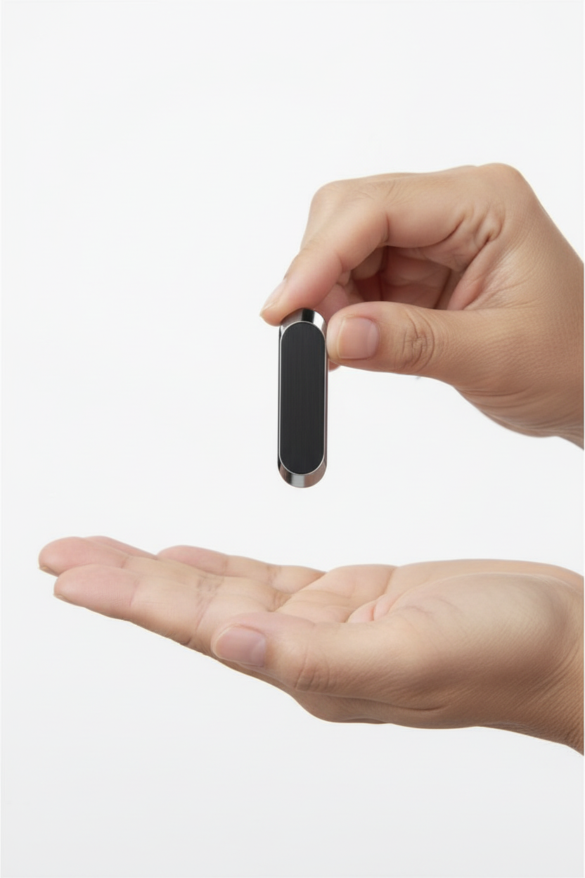 South Asian Woman Showing Compact Size